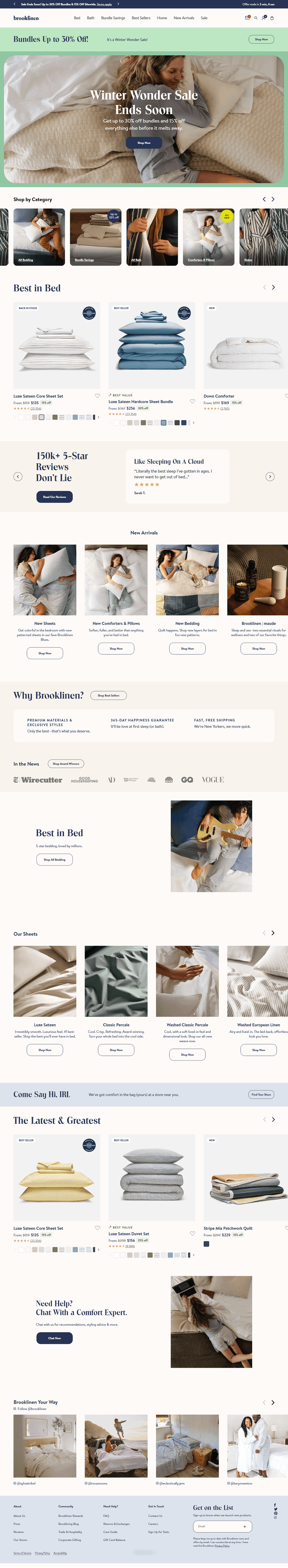 Premium Bed & Bath E-commerce Website Design | Home Textiles UI